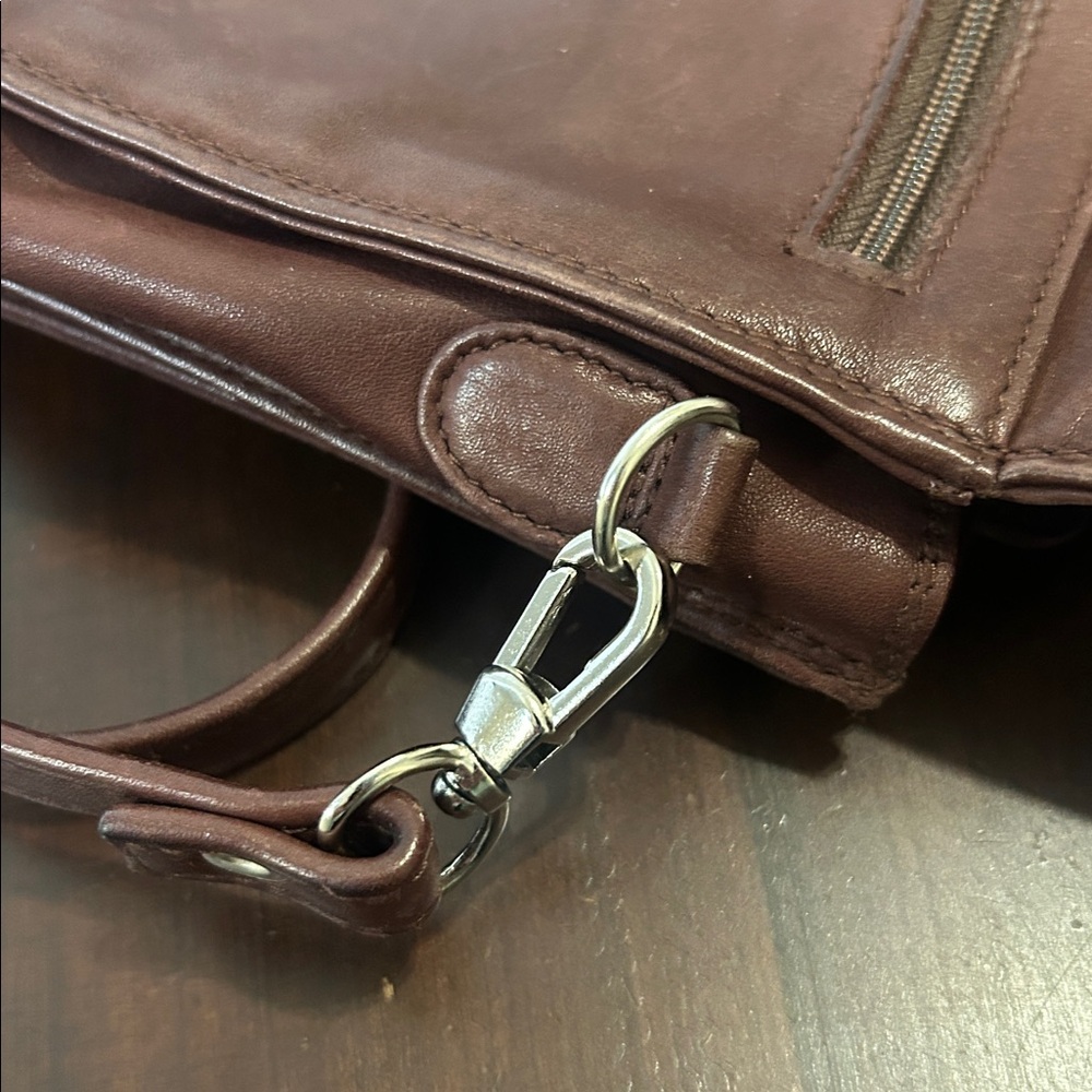 Derek Alexander Leather Crossbody Handbag Half Flap Organizer - Picture 14 of 16